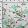 thumbnail image 3 of oneOone Velvet Sea Green Fabric Tropical Beach Craft Projects Decor Fabric Printed By The Yard 58 Inch Wide, 3 of 4