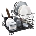 thumbnail image 3 of Dish Drying Rack, Dish Rack for Kitchen Counter, Rust-Proof Dish Drainer with Drying Board and Utensil Holder for Kitchen Counter Cabinet, 16.9” L× 12.9”W× 10.2”H, Black, 3 of 3