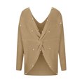 thumbnail image 3 of Chandail en Tricot d'Hiver pour Femmes Col en V Perle Mi-Longueur, 3 of 6