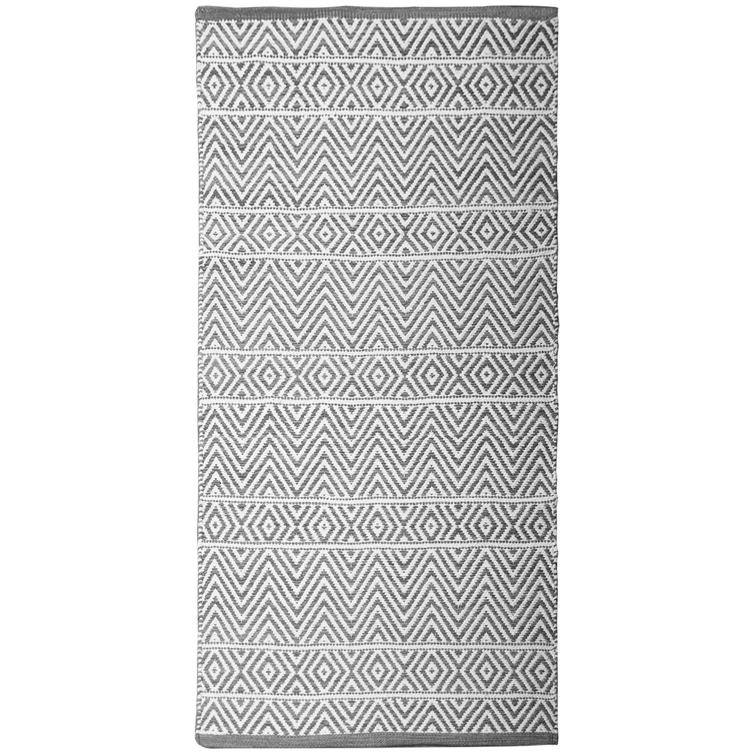 Tapis tissé à plat en coton chevrons Fabstyles pour salon, couloir
