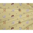 thumbnail image 4 of oneOone Tissu Polyester Lycra Imprimé Herbe & Chiots Chien au Mètre 56 Pouces de Large, 4 of 4