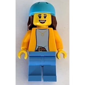 LEGO Ville: Minifigure de filles de Rider avec scooter rose et scenery d'arbre