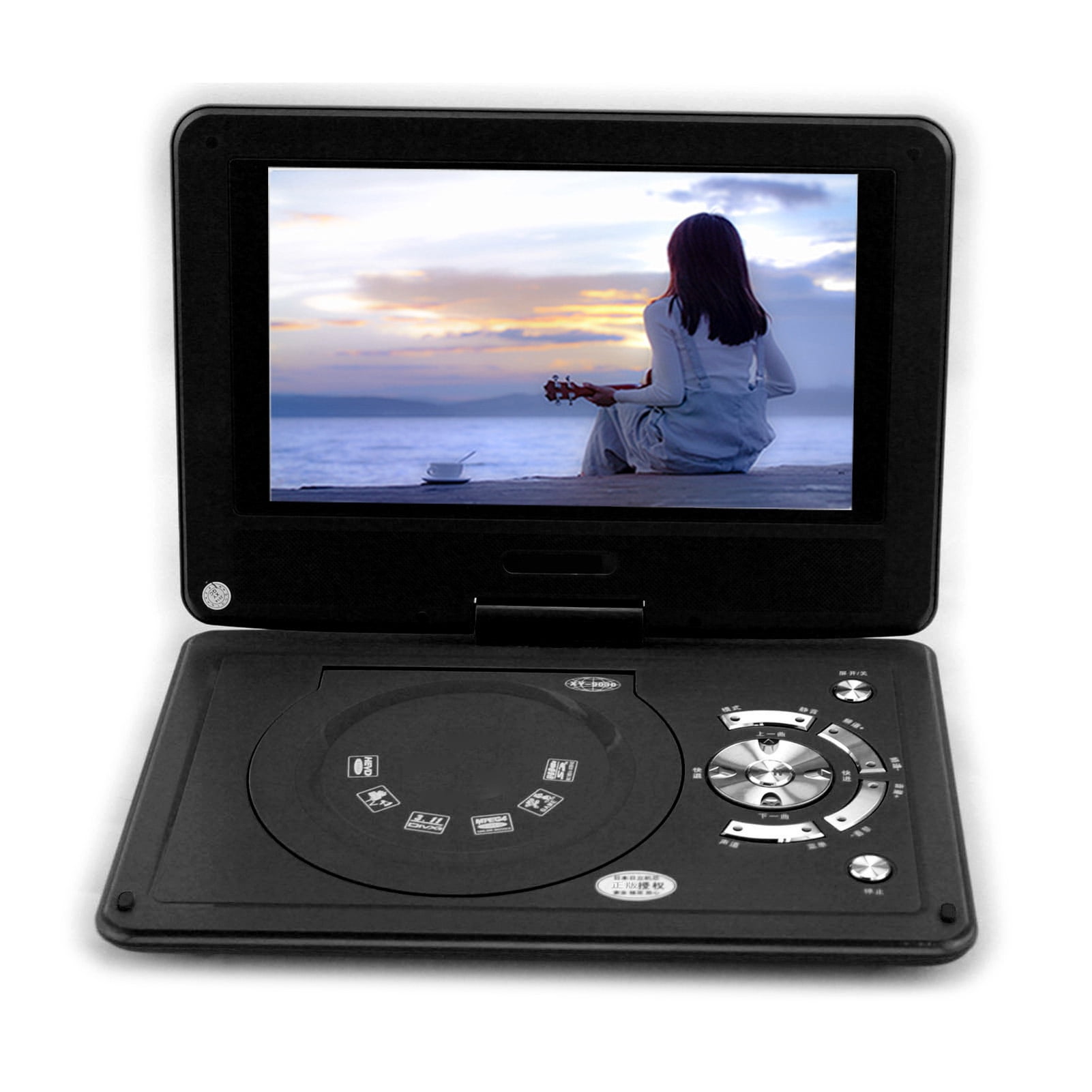 Lecteur Dvd Portable 12 Pouces, Lecteur Dvd Multifonction Full HD pour Voiture, Voyage, Extérieur
