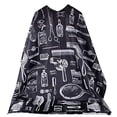 thumbnail image 4 of WIFKLSIIPG Pattern Cut Hair Tarpaulin Salon Barber Dress Robe Shawl Hairdressing Shawl(Black), 4 of 7
