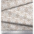 thumbnail image 2 of Soimoi Brown Rayon Fabric Moroccan Damask Decor Fabric Printed Yard 42 Inch Wide, 2 of 3