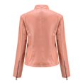 thumbnail image 4 of Veste de Moto Ajustée en Cuir pour Femmes avec Col Montant, 4 of 5