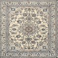 thumbnail image 1 of Ahgly Company Tapis d'Intérieur Carré Traditionnel Vanille Médaillon Doré, 10 Pieds Carré, 1 of 6