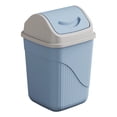 thumbnail image 2 of Square Trash Can With Lid Office Bathroom Waste Bin Plastic Garbage Container Odor Control Small Space Desk Blue Blue, 2 of 6