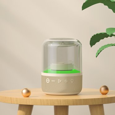 TopLLC Transparent Colorful Light Effect Luminous Bluetooth Speaker Wireless Glazed Computer Audio Desktop Ornaments Ambient Light Audio