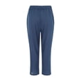 thumbnail image 5 of Womens Trousers Back Pants Drawstring Elastic Waist Pink Linen Pants Casual Pants, 5 of 5