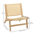 thumbnail image 3 of HOMCOM Rattan Accent Chair with Rubber Wood Frame for Bedroom, Natural, 3 of 10