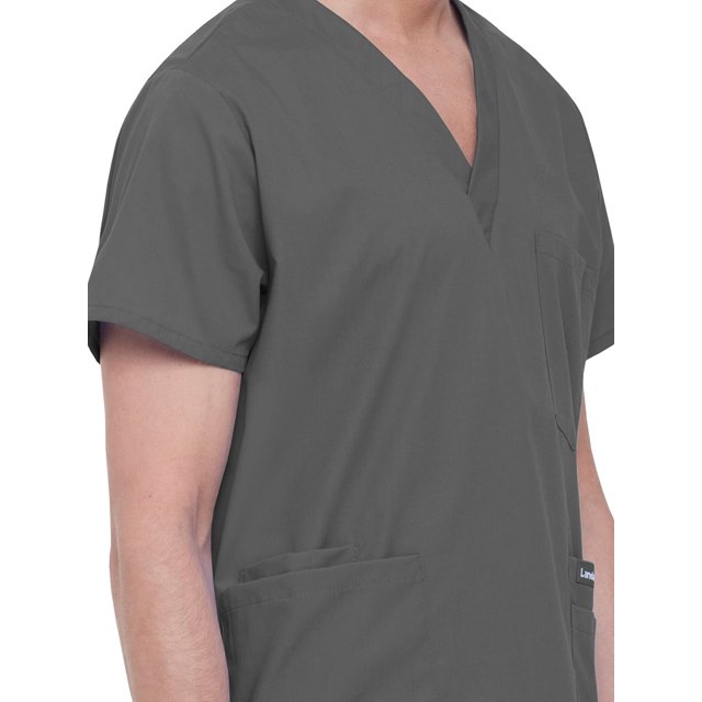 Landau Essentials 5 Pocket Scrub Top for Men's: Classic Relaxed Fit, V-Neck Durable Medical 7489