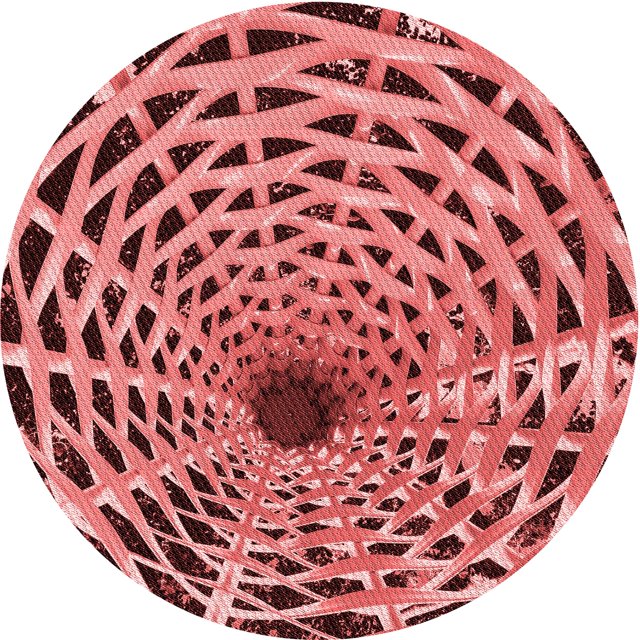Ahgly Company Tapis d'Intérieur Ronds de Style Transitionnel Lavables à la Machine, Rouge Tomate, 3 Pieds Rond