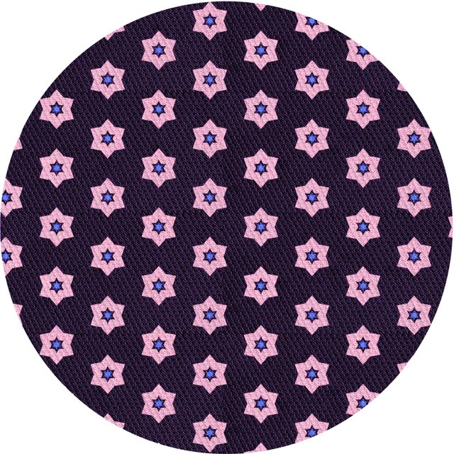 Ahgly Tapis Rond Lavable en Machine Intérieur Transitionnel Orchidée Violet, 6 Pieds Rond
