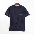 thumbnail image 1 of asjyhkr Chemises de Pyjama pour Hommes Manches Courtes Col Ras du Cou Extensibles Légères Douces T-Shirts Hauts d'Été en Modal, 1 of 8