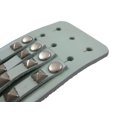 thumbnail image 5 of Gray Leather 4 Row Pyramid Studded Wristband Bracelet, 5 of 5