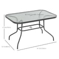 thumbnail image 3 of Outsunny Table de Salle à Manger de Jardin en Métal, Table de Patio Extérieure, 47,25 Pouces x 31,5 Pouces, 3 of 10