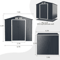 thumbnail image 2 of Gymax 7' x 6' Outdoor Tool Storage Shed Large Utility Storage House w/ Sliding Door, 2 of 10