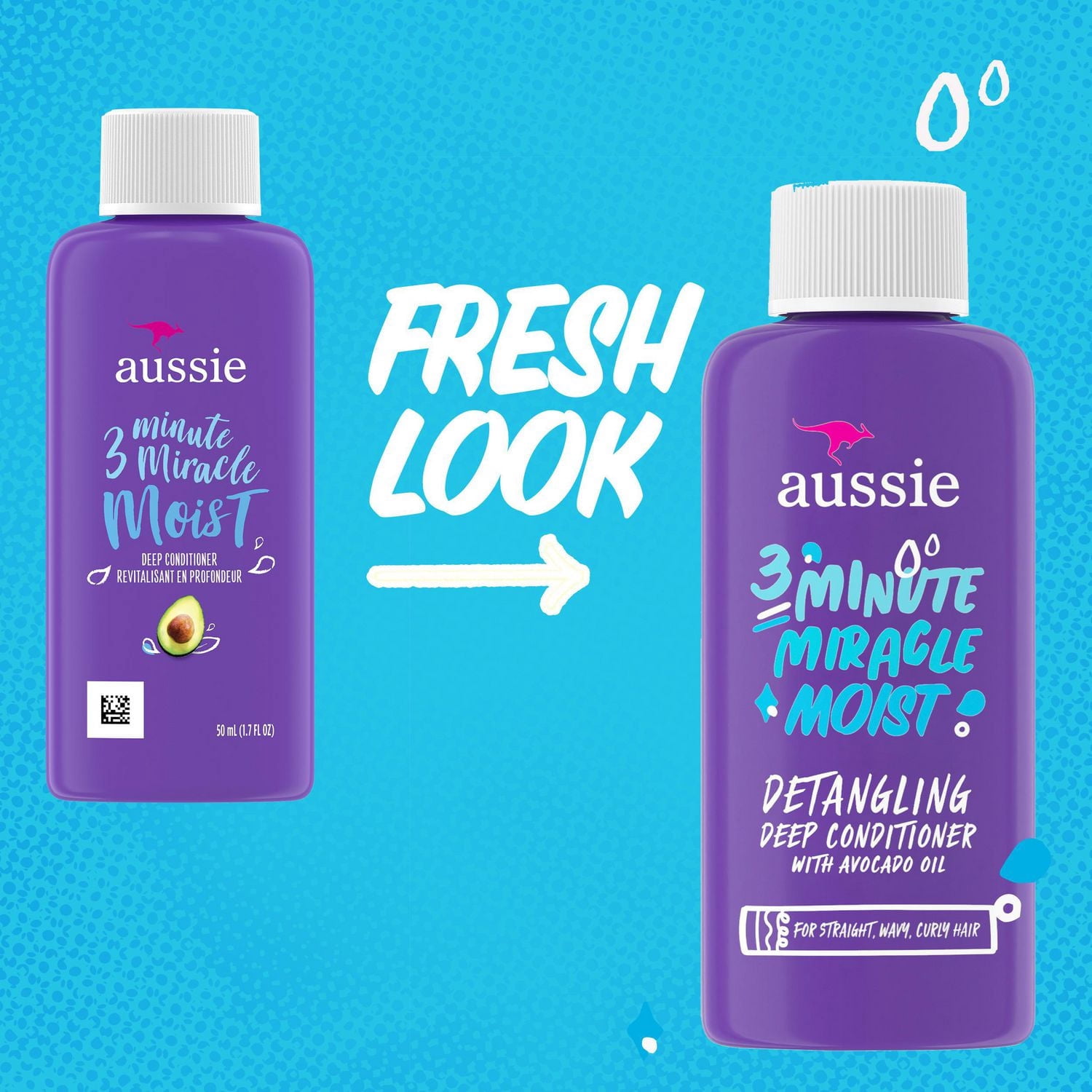 Aussie Miracle Hydratation en 3 Minutes Traitement Revitalisant en Profondeur Démêlant avec Huile d'Avocat, Format Voyage, Sans Parabènes et Sans Sulfates