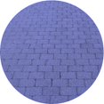 thumbnail image 1 of Ahgly Company Tapis d'Intérieur Lavables en Machine, Ronds de Transition Bleu Ciel, Ronds de 4', 1 of 7