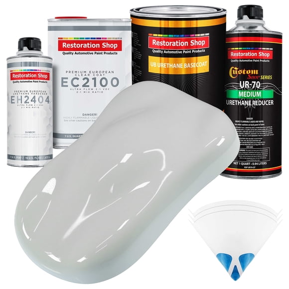 Restoration Shop - Cameo White Urethane Basecoat with European Clearcoat Auto Paint - Complete Quart Paint Color Kit - Automotive Refinish Coating