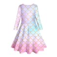 thumbnail image 5 of MIASHUI Robe Sirène Filles Enfants Manches Longues Scintillante Robes de Vacances, Rose, 10-13 Ans, 5 of 5