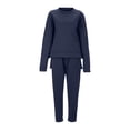 thumbnail image 4 of Timegard Sweatsuits for Women 2 Piece Outfits Side Split Crew Neck Long Sleeve Sweatshirt Drawstring Pants with Pockets Sets, 4 of 4