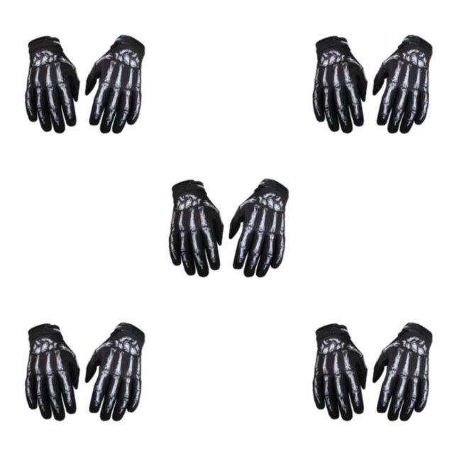 Decodeary Lightweight And Shockproof Skeleton Riding Gloves For Autumn Winter Breathable And Comfortable Durable Waterproof white S 5Set