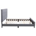 thumbnail image 2 of CorLiving Ellery Adult Queen Fabric Upholstered Bed with Tufted Headboard and Slats, Grey, 2 of 9