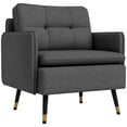 thumbnail image 1 of HOMCOM Accent Chair with Tufted Back Cushion and Steel Legs for Living Room, 1 of 10