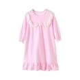 thumbnail image 2 of TIMIFIS Robe de Nuit à Manches Longues Violette pour Tout-Petites Filles, Col Rond, Fluide, Confortable, Couleur Unie, Tenue de Nuit Décontractée, Douce et Légère, Robe de Pyjama de Sommeil, Tenue de Nuit Stylée pour Enfants, pour 3-15 Ans, 2 of 3