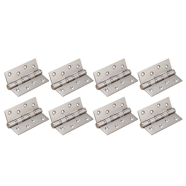 8pcs 4 Inch Door Hinge Stainless Steel Flap Hinge Counter Back Flap Backflap Hinge Drawer Butt Hinge (Silver)