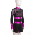 thumbnail image 2 of Lejafay Robe de Danse de Cheerleading Ballet pour Filles Uniforme Scolaire Robe Plissée à Manches Longues Tenues d'Halloween Noir&Rose Vif 6, 2 of 7