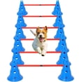 thumbnail image 1 of Yiwa Dog Agility Hurdle Cone Set, Dog Agility Training Equipment with 12 Agility Cones 6 Agility Rods 2 Rod Buckles, Dog Agility Course Set Puppy Obstacle Course Jump with Storage Bag for Outdoor, 1 of 5