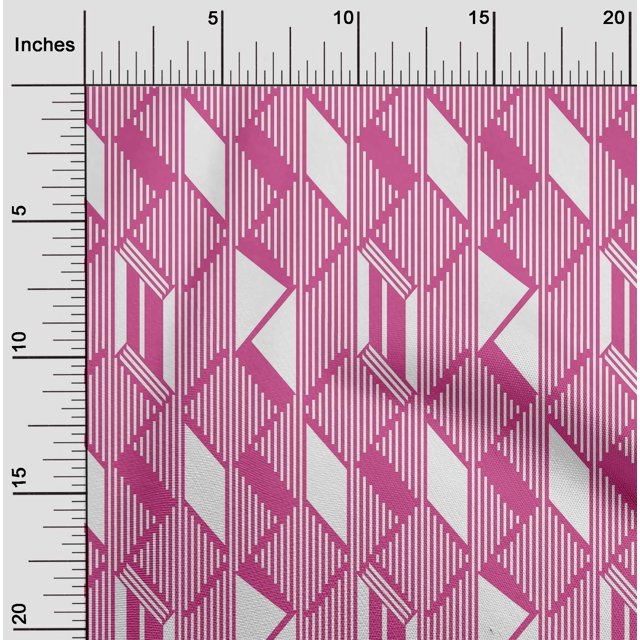 oneOone Cotton Poplin Fabric Parallelogram & Triangle Geometric Print Sewing Fabric BTY 42 Inch Wide