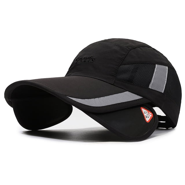 Men Hat Sunshade Baseball Cap Retractable Brim Hat Summer Sunscreen Breathable Cap Cycling Sun Hat