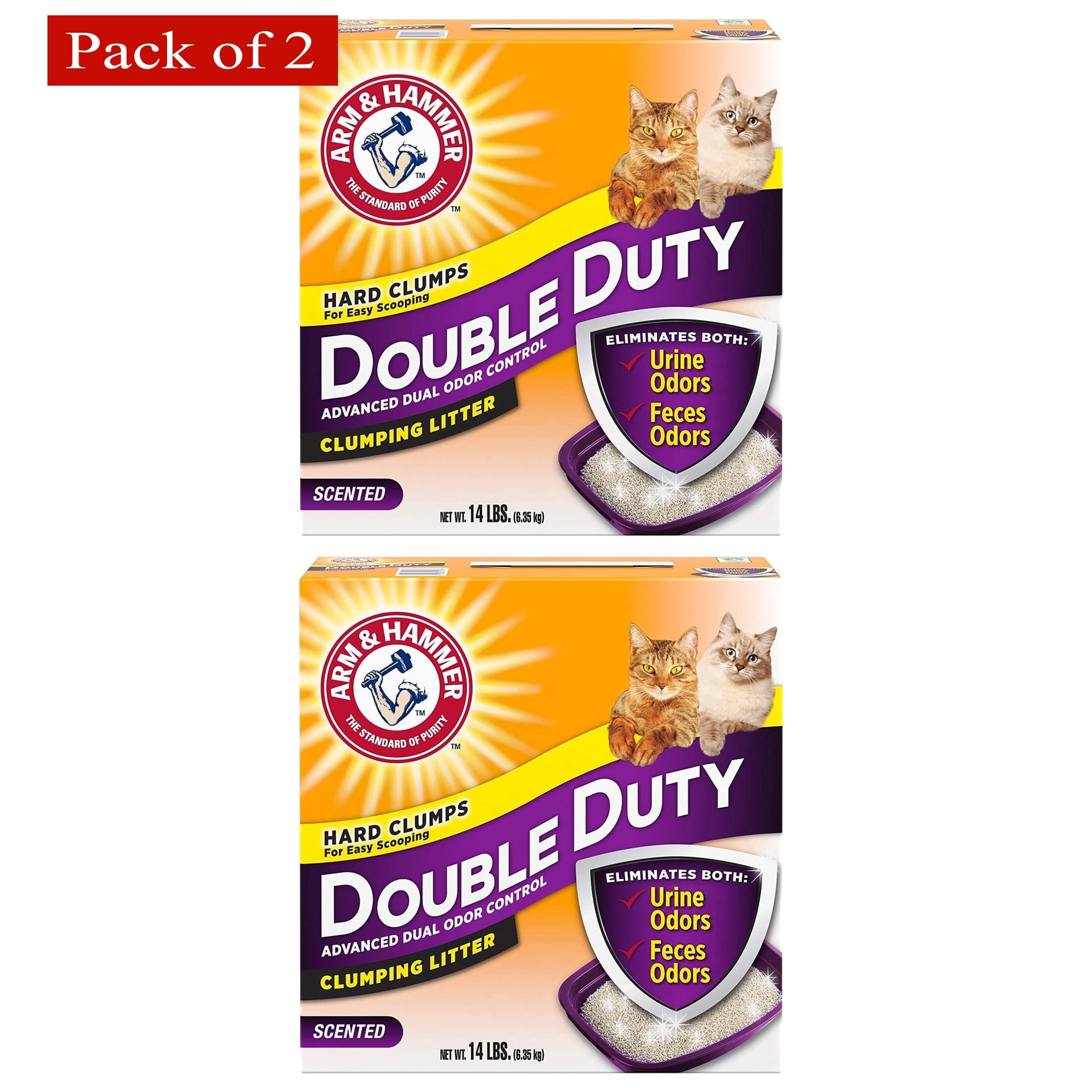 Arm & Hammer Double Duty Clumping Litter, 14-Pounds (Pack of 2)