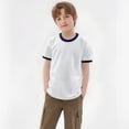 thumbnail image 2 of WEIYLL T-Shirts Garçons Patchwork Coloré Manches Courtes Col Rond Vêtements Enfants pour 6-7 Ans, 2 of 9