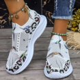 thumbnail image 2 of Chaussures pour Femmes Adultes Croquis Sandales Chaussure pour Femme Chaussures de Sport Décontractées pour Femmes avec Imprimé Léopard Chaussures Décontractées à Semelle Plate Chaussures pour Femme (Blanc, 8), 2 of 7