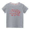 thumbnail image 1 of Penkiiy T-shirt en Coton pour Tout-Petits Garçons Filles Mode Mignon Col Rond Imprimé Saint-Valentin Manches Courtes 4-5 Ans Gris, 1 of 1