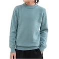 thumbnail image 1 of MeetoTime 4-18 Years Children's Knitted Undershirt Solid Color Thick Half High Neck Long Sleeved Pullover Top, 1 of 3