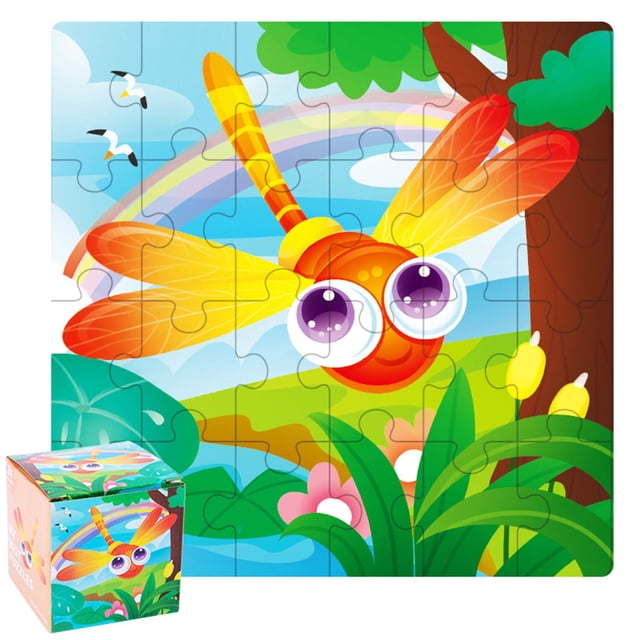 Wooden Puzzle , Shape Cognition Puzzle Learning Educational, Wooden Pattern Blocks for with Safe Paint