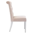 thumbnail image 3 of Canadian Honey Beige Velvet Silver Legs Dining Chair, 3 of 4