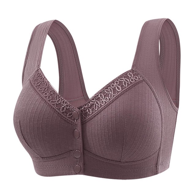 Bras for Women, Womans Solid Color Front Buckle Ventilate Elastic Style Medium Sized Bra Without Steel Rim