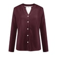 thumbnail image 4 of AherBiu Veste Légère pour Femme à Boutons, Cardigan Tricoté à Col Ras du Cou, Chandail Décontracté Ample, Manteau Léger, 4 of 5