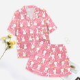 thumbnail image 5 of Pyjamas en Peluche pour Filles Ensemble de Pyjamas à Manches Courtes à Boutons Imprimés Mode pour Enfants, 5 of 5