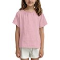 thumbnail image 3 of RXMEKW T-Shirt à Manches Courtes Doux et Respirant à Col Rond pour Enfants Tout-Petits Haut Uni pour Garçons Filles 100 % Polyester, 3 of 6