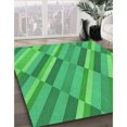 thumbnail image 3 of Ahgly Tapis Rectangulaire Lavable en Machine Intérieur Transitionnel Vert Néon, 5 Pieds x 7 Pieds, 3 of 7