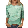 thumbnail image 2 of TIMIFIS Womens Crew Neck 3/4 Sleeve T-Shirts Solid Loose Cute Tunic Top BlousesFall, 2 of 5