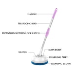 Wireless Rotating Floor Mop Cleaner, Automatic Glass Wiping Mop with Scrubbing Pads, 180° Head, USB Rechargeable, 90 Min, 1380 x 170 x 100 mm